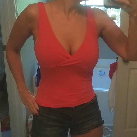 Express Orange Sleeveless Empire Wrap Top - Small - Picture 8 of 8